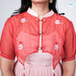 Pink Kota Doriya Hand Embroidered Dress with Chinese Style Jacket