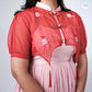 Pink Kota Doriya Hand Embroidered Dress with Chinese Style Jacket