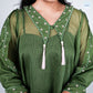 Green Kota Doriya Hand Embroidered Cutwork Dress