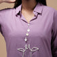 Lilac Giraffe Embroidered Kurti with Pants