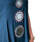 Teal Blue A-Line Mirror Work Kurti with Pockets