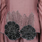 Dusty Rose Embellished Set with Black Floral Beads Work