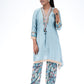 Aqua Embroidered Kurti Set