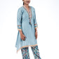 Aqua Embroidered Kurti Set