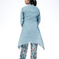 Aqua Embroidered Kurti Set
