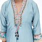 Aqua Embroidered Kurti Set