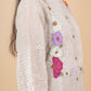 Beige Floral Embroidered Jute Co-Ord Set