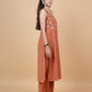 Rust-Orange Mirror Embroidered Kurta Set
