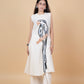 Ivory Parrot Embroidered Kurti Set