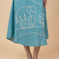 Teal Elephant Embroidered Kurta Dress