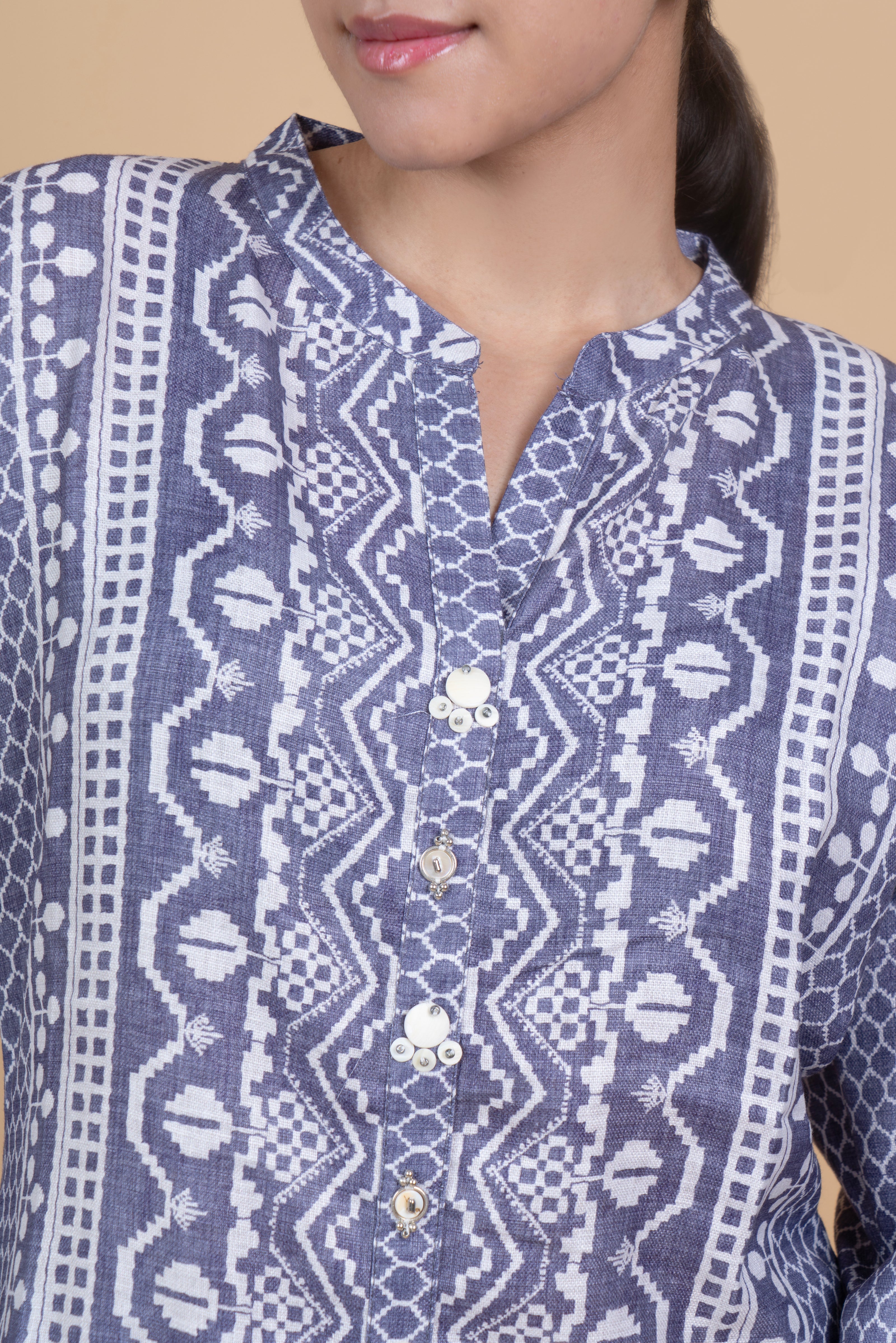 Blue Ethnic Printed Co-Ord Set