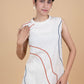 Cream Abstract Embroidered Kurta Set