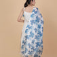 Off White & Blue Floral Mirror Work Kurta Set