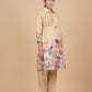Yellow Crochet Hem Kurta Set
