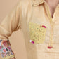 Yellow Crochet Hem Kurta Set