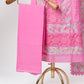 Pink Floral Cutwork Cotton 3PC Unstitched Suit