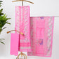 Pink Floral Cutwork Cotton 3PC Unstitched Suit