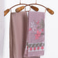 Mauve  Linen Cotton Floral Unstitched Suit Set