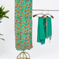 Hand-Embroidered Tissue Suit Set with Chiffon Dupatta - Green