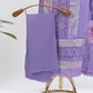 Lilac Floral Cutwork Cotton 3PC Unstitched Suit