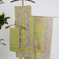 Green Floral Cutwork Cotton 3PC Unstitched Suit