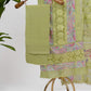 Green Floral Cutwork Cotton 3PC Unstitched Suit