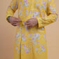 Men's Mustard Floral Printed Kurta Set