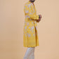 Men's Mustard Floral Printed Kurta Set