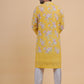 Men's Mustard Floral Printed Kurta Set
