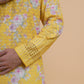 Men's Mustard Floral Printed Kurta Set