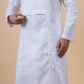Men's White Cotton Kurta with Silk Dhoti Pants