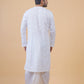 Men's White Cotton Kurta with Silk Dhoti Pants