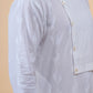 Men's White Cotton Kurta with Silk Dhoti Pants