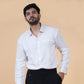Mens Classic White Textured Cotton Shirt