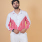 Men's Red & White Striped Cotton Shirt