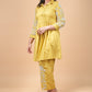 Yellow Pintuck Embroidered Kurta Set
