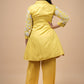 Yellow Pintuck Embroidered Kurta Set