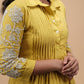 Yellow Pintuck Embroidered Kurta Set