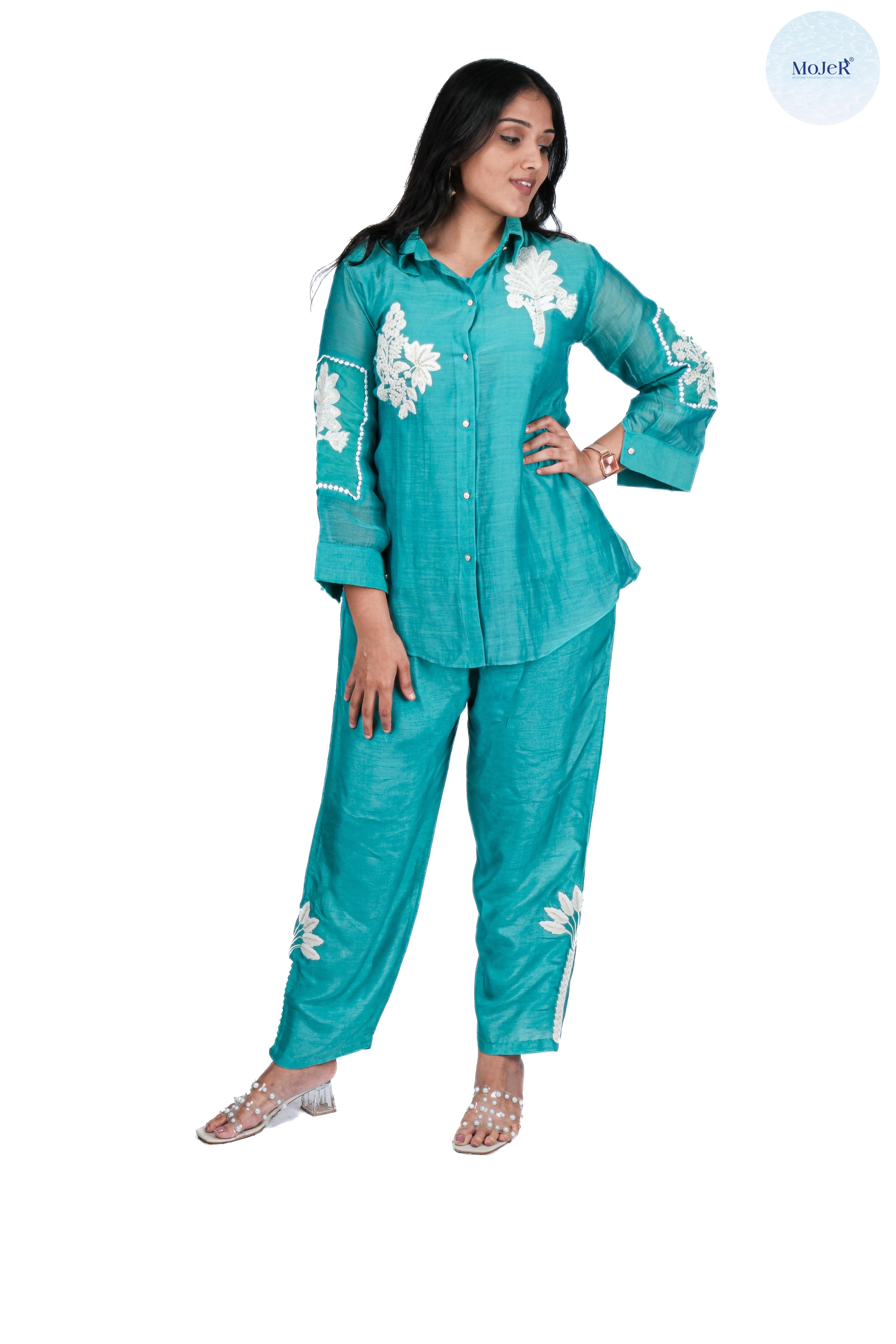 Green Embroidered Co-Ord