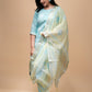 Aqua Blue and Lemon Yellow Handblock Printed Kurta Set