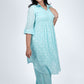 Aqua Blue Polka Dot Kurta Set