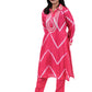 Pink Tie-Dye Collar Kurta Set