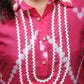 Pink Tie-Dye Collar Kurta Set