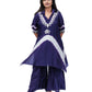 Purple Tie-Dye Embroidered Kurta Set