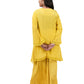 Yellow Floral Embroidered Kurta Set with Pants