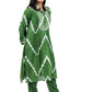 Green Tie-Dye Collar Kurta Set