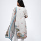 Ivory Blue Artistic Embroidered Kurta Set with Printed Dupatta