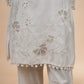 Cream Floral Embroidered Kurta Set