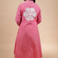 Pink Floral Applique Kurta Set