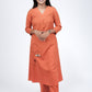 Rust Orange Artistic Eye Kurta Set
